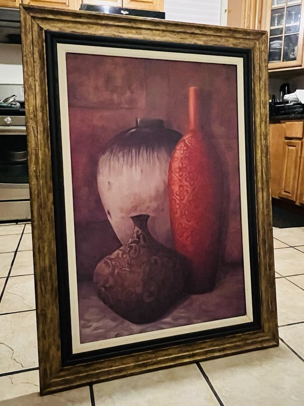 No Name Artist -Bottle Art with The Wall- Antique Art, 45inch x 33inch