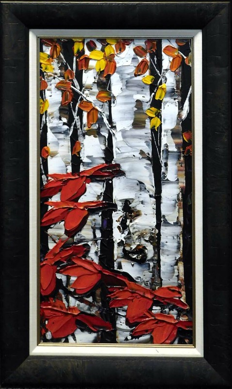 Maya Eventov Flower Acrylic Canvas with ADL090915-08beautiful Custom Framed Art