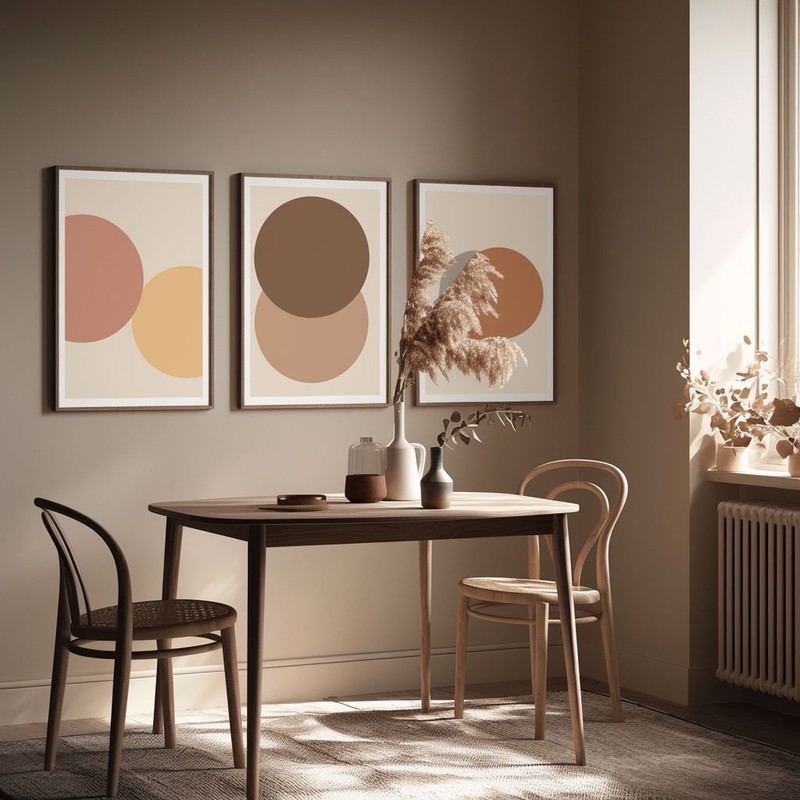 Hand-painted Oil Painting 3 Panel Creativity Wall Art Green #013