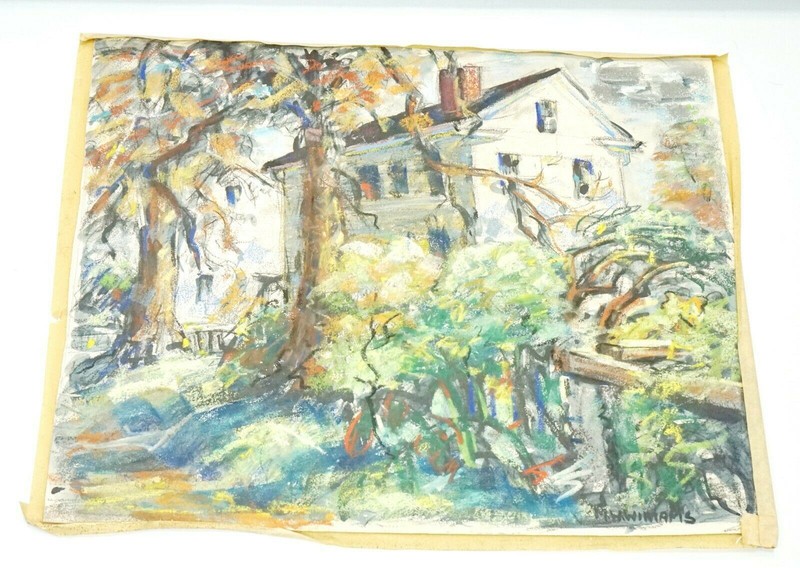 Landscape Painting Abstracted Painter M.W. Wimams 16″ 1/2by 13″ 3/4 Unframed