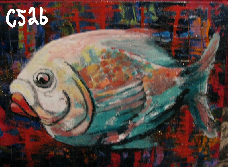 A1238 ORIGINAL ACRYLIC ACEO PAINTING BY LJH "PUFFER FISH'' gallery