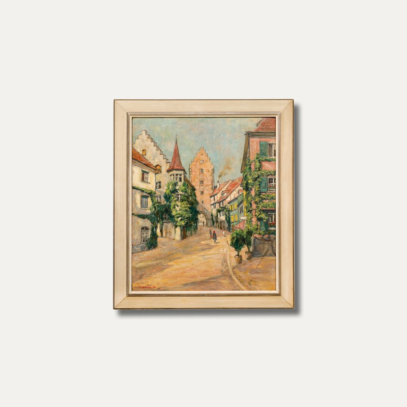 Erich Krause (1886-1954) - German School 1942 Oil, A Street in Meersburg gallery