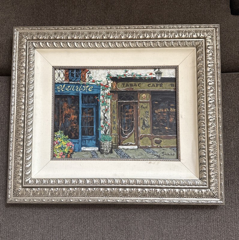 SIGNED Viktor Shvaiko «Cafe Tabac» Artist Proof 13/100 Hand-Embellished Canvas