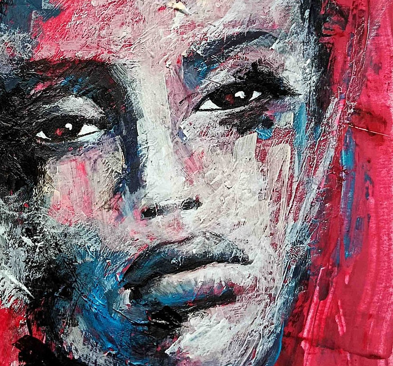 Original Acrylic Painting Abstract Expressionism MOODY Portrait A5 OOAK Artwork gallery