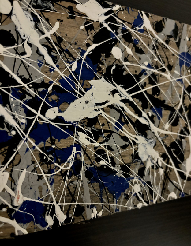 Jackson Pollock RARE WOOD Painting - Signed - Abstract Art gallery