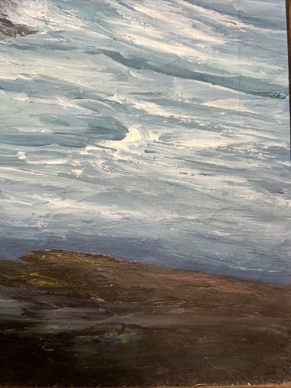 Winifred W Compton Oil ~Canvas Monhegan Island Coastal Scene 20th Century 18x24 gallery