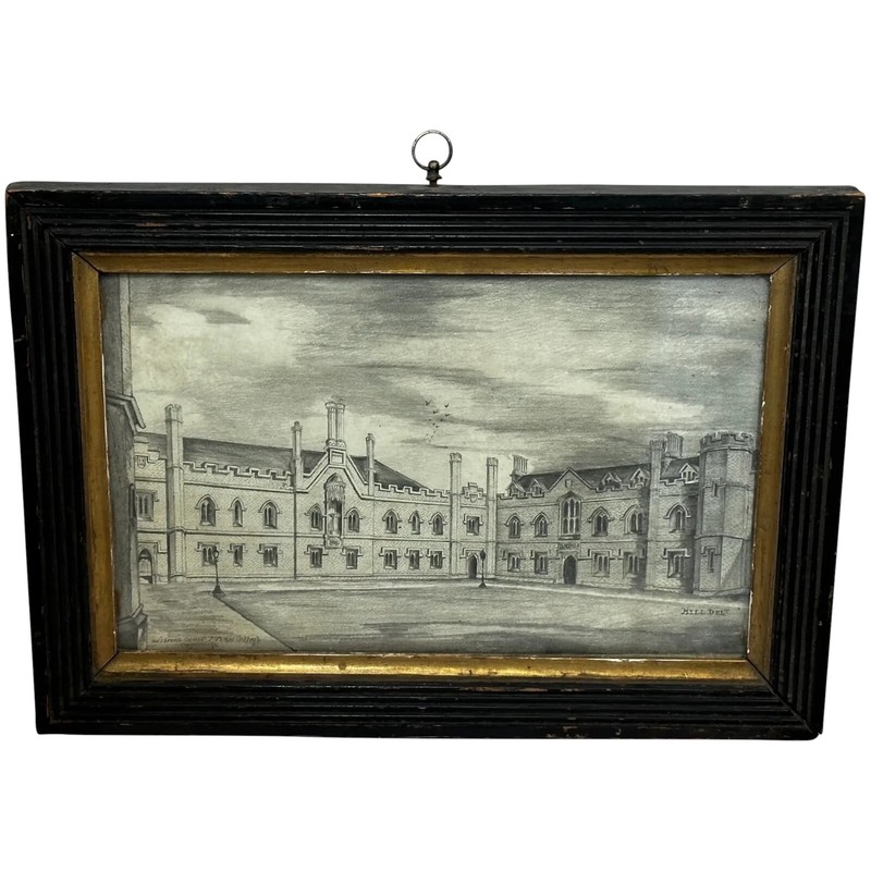 Drawing Gisborne Court Peterhouse Cambridge in the manner Joseph Michael Gandy