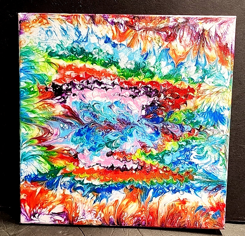 A ORIGINAL PAINTING ON CANVAS ABSTRACT CONCEPTUAL MODERN POP COLORFUL.by CJ-#3