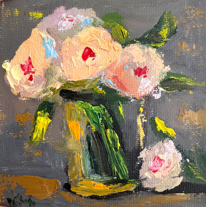 Roses Painting Original Oil Still Life Modern Floral Canvas Art Gift gallery