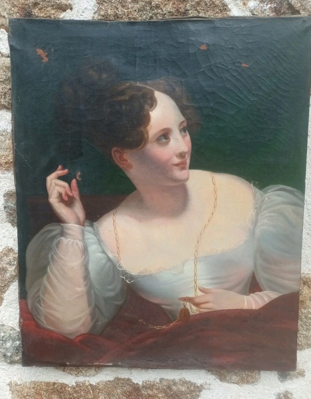 original Portrait Of Harriet Smithson 1800-54 Oil On Canvas 59 x 72 cm