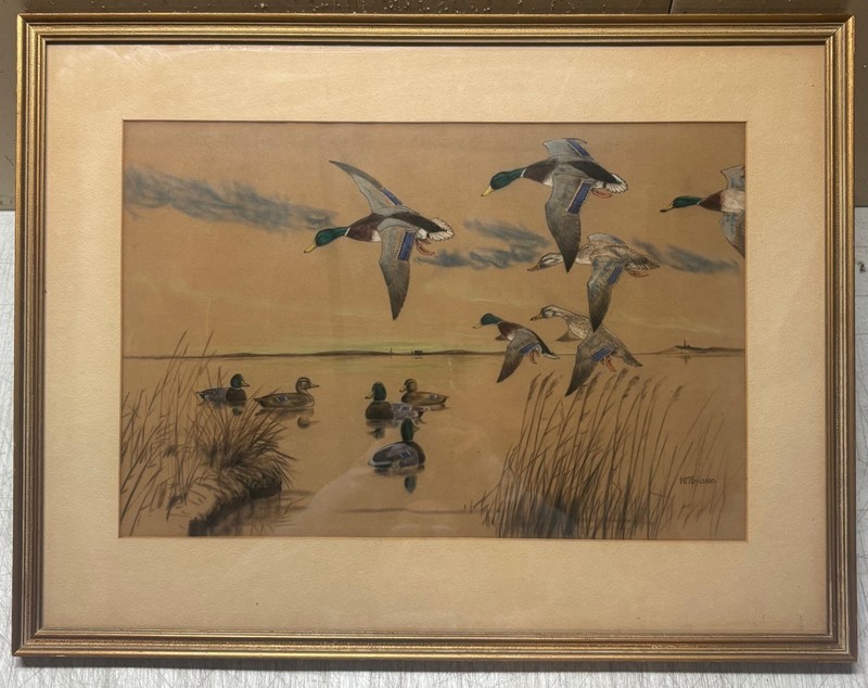 Original HAMPTON M ERICSSON ‘Mallards’ Ducks SPORTING ART Painting – EXHIBITED