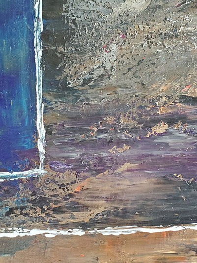 Original Abstract Painting with geometric texture in neutral tones gallery