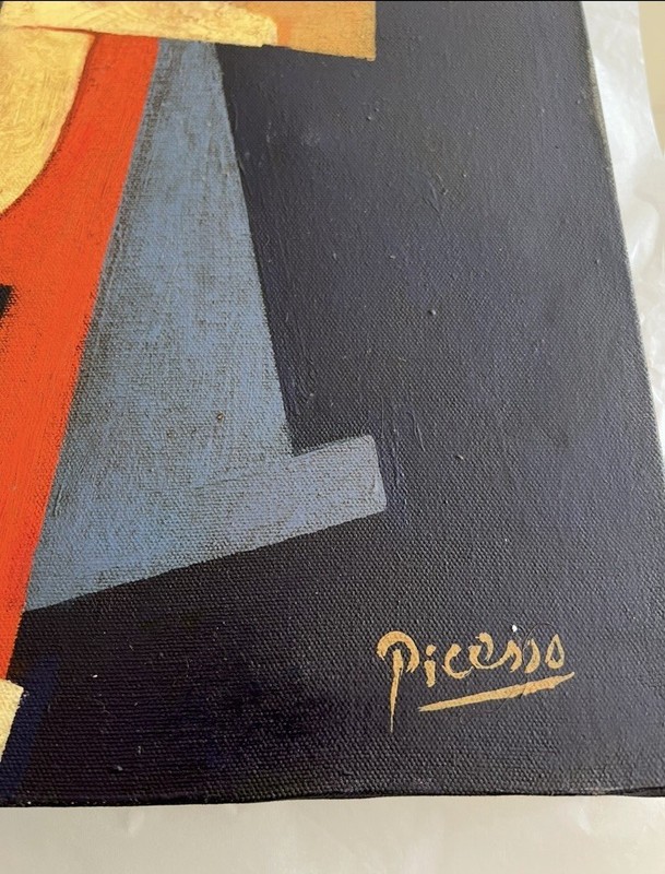 Pablo Picasso (Hanmade) Signed Oil Painting on Canvas 16x24 in Modernism . gallery