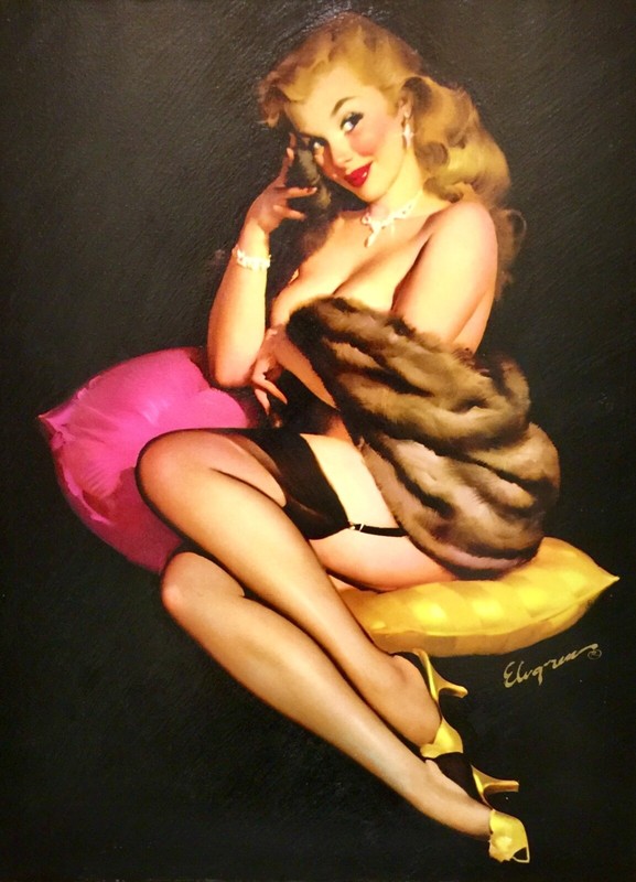 Gil ELVGREN Pinup SKIRTS AHOY Original Painting UPSKIRT Pin-Up Stockings SAILING gallery