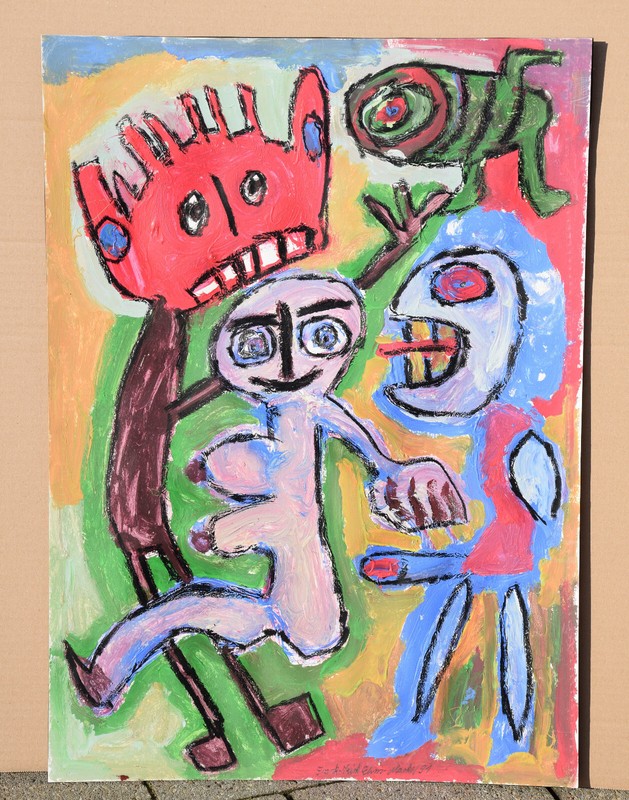 Frank-Kirk Ehm-Marks 1961-2022 Berlin / Painting Acrylic Demons Bizarre / Art Brut gallery