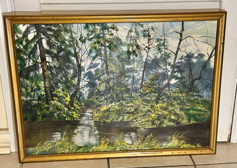 1980’s Framed LandScape Oil Painting Famous Russian/French Artist Roman Zaslonov