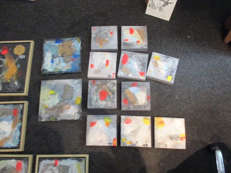 abstract mixed media acrylic/LW 3 x 20 x 20 x 3 cm texture art monochrome gallery