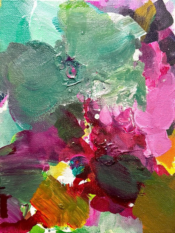 PORTIA Original Abstract Expressionist Colour 1 13x18cm Canvas Painting Tasmania gallery