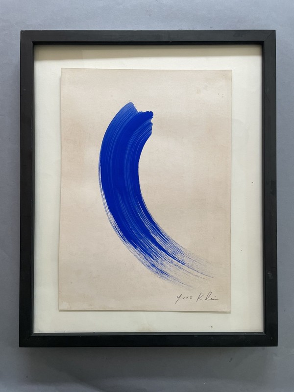 Yves Klein Monochrome Hand Painted Art Ultramarine Blue French Blu France