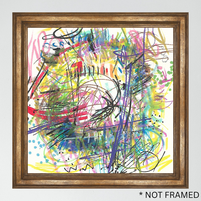 ORIGINAL ART PAINTING 6X6 ABSTRACT «Confetti 37» REASOR OOAK HAND MADE COA