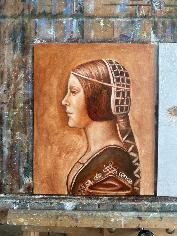 original oil painting Bella Principessa 24x30cm medieval princess Portrait Gift gallery