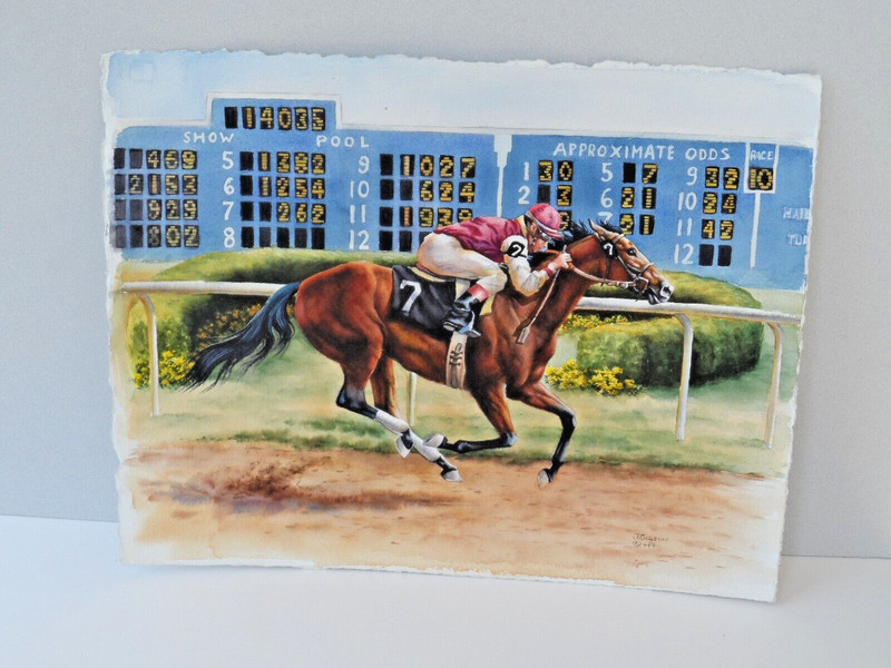 Judy Gibson «7 To Show» Original Watercolor by Texas Artest 17″ x 13.5″