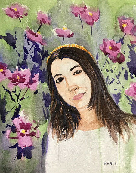 Woman, Portrait 5, Original Watercolor Painting, Signed, Art, 16×20 inches