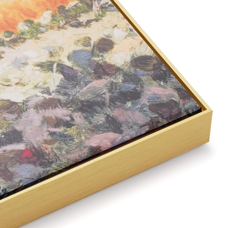 20x24 Canvas Floater Frame for DIY Art - Rustic Metal Frame, No Glass, Gold Fini gallery