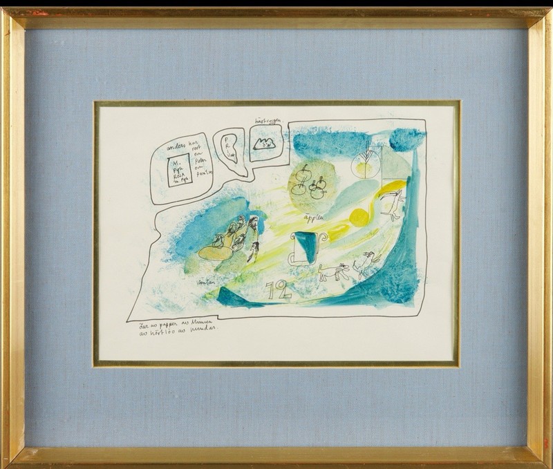 MADELEINE PYK Swedish Born 1934 Watercolor - on paper. Original Unique RARE gallery