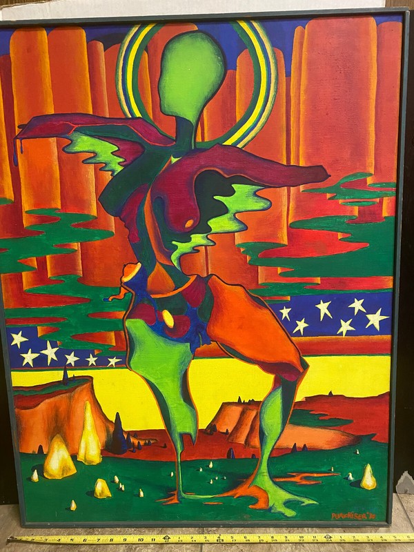 ERICK LEE PURKHISER aka LUX INTERIOR The Cramps Painting RARE Surreal Punk Rock gallery