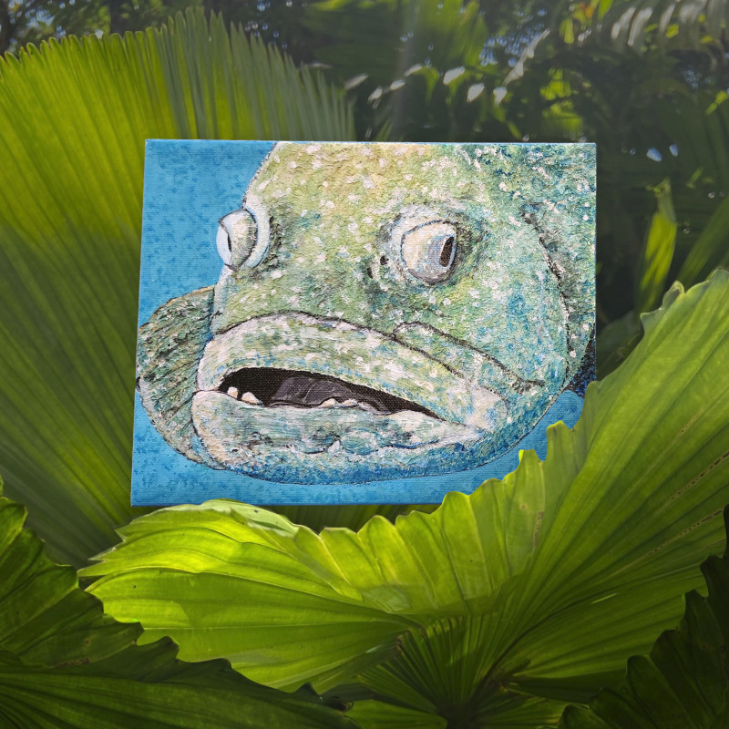 "UGLY MUG GROUPER" ~ Original* Acrylic Painting by KAT CHANDLER gallery