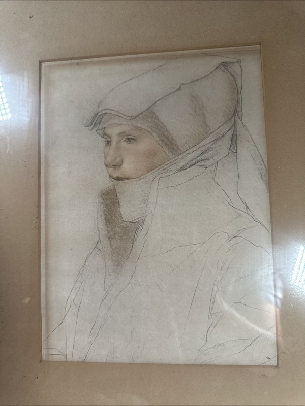 Colored Chalk Copy Hans Holbein 1542 Younger 1950 Veerhoff Galleries Wash DC
