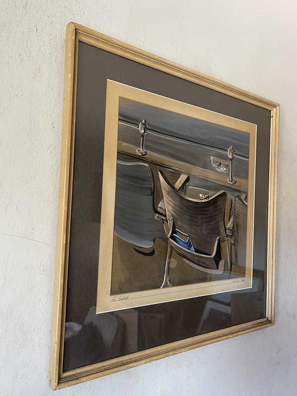 JUANITA TITTLE ANTIQUE MODERN SURREALIST OIL PAINTING OLD JAZZ MUSIC CONCERT 50s gallery