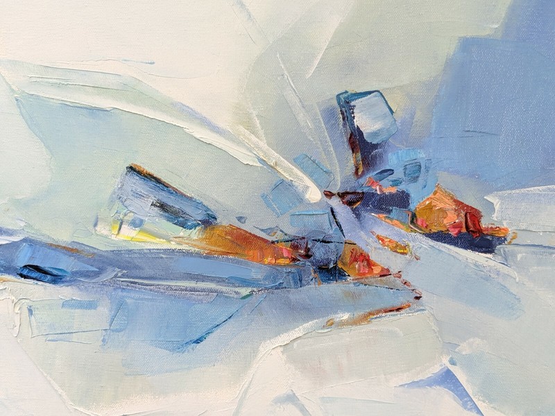 Beverly Fettig Original 30x24" Acrylic 'Whitewater Rafting' Abstract Painting gallery