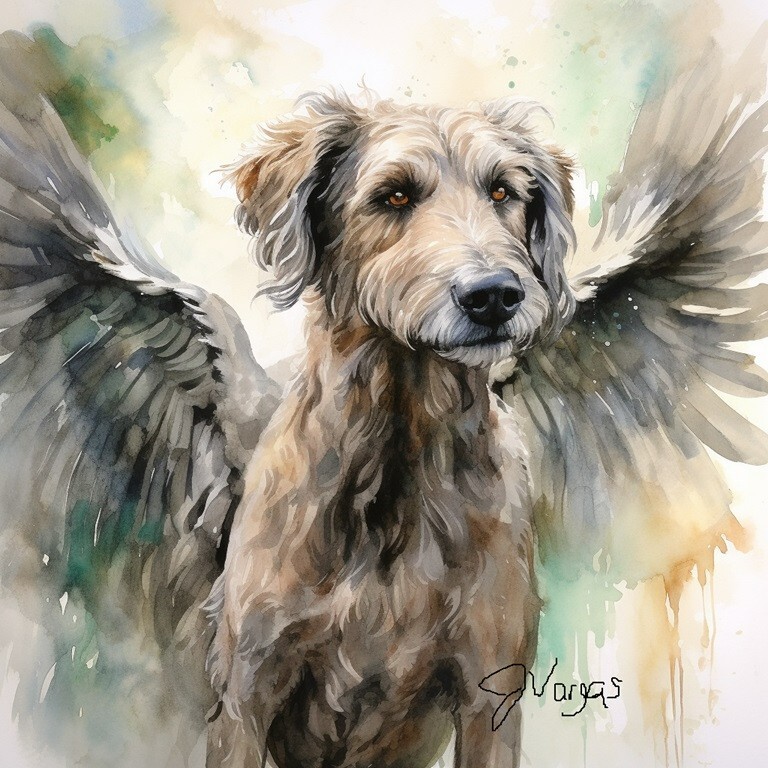 Irish Wolfhound Painting Watercolor Print Illustration 8×11 includes 11×14 matt