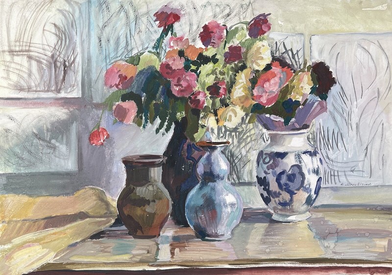“ Still Life In May” Original Gouache painting by Ukrainian artist. Ukraine