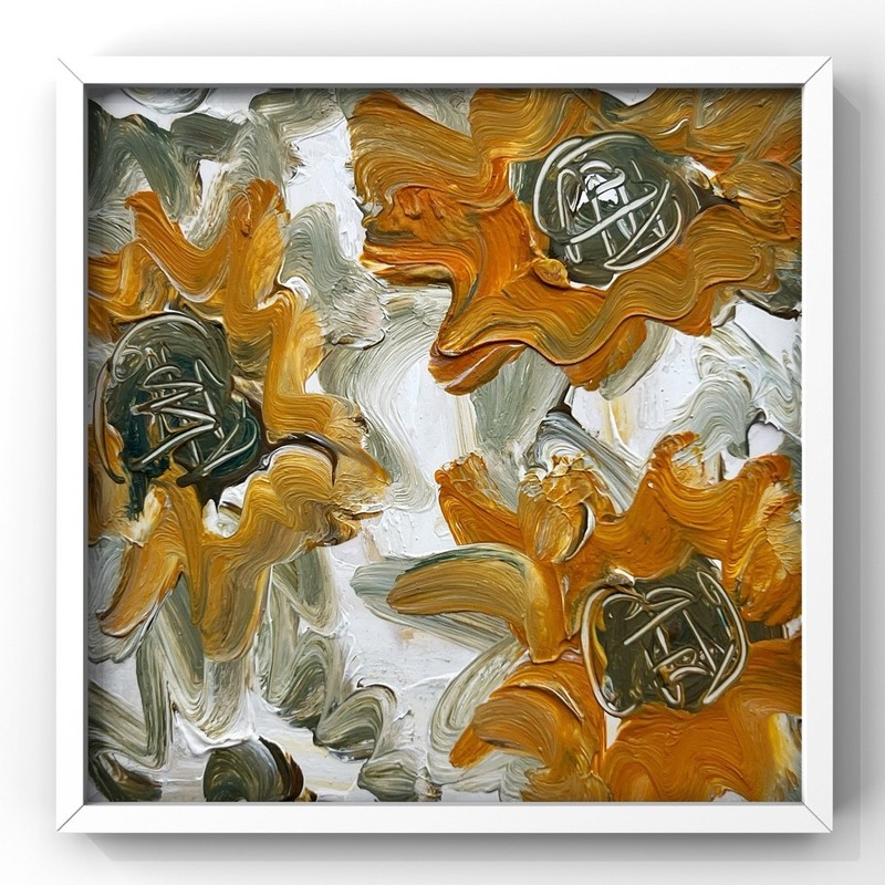 Burgundy Sunflower Meadow Abstract Floral Landscape Wall Art Painting