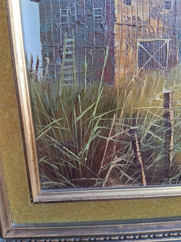 Vintage Original Oil Painting, Signed L Ford, Framed 13x15 1/4" gallery
