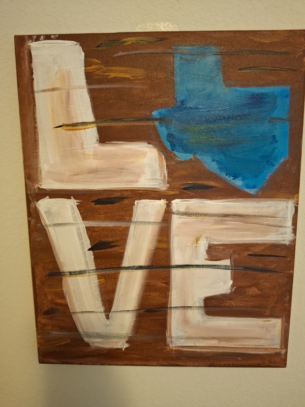 Hand Painted Art TEXAS LOVE 20 X 16 $25! home decor bedroom kitchen living room gallery