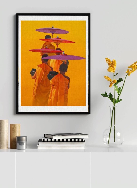 Monks | Handmade Painting | Cotton Canvas | Acrylic Color gallery
