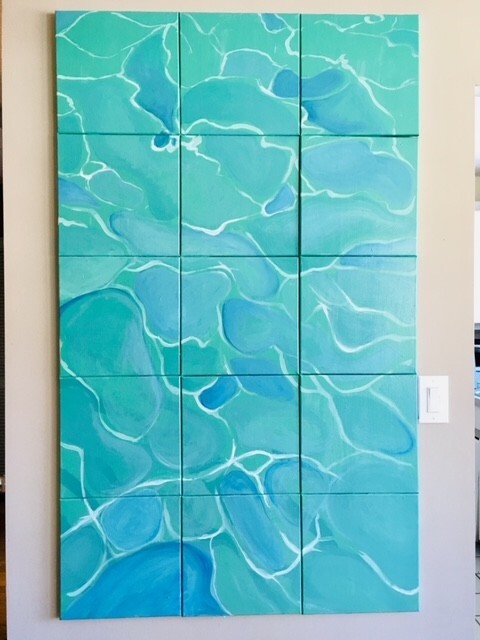 Therese Han Art: Original Acrylic Painting 36×60 – P14 «Water Surface 1»