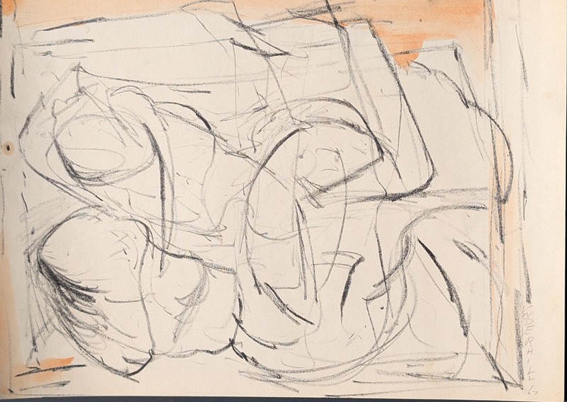 Tony Underhill 1923-77 Australian British Artist c1962 Wax Crayon Drawing K