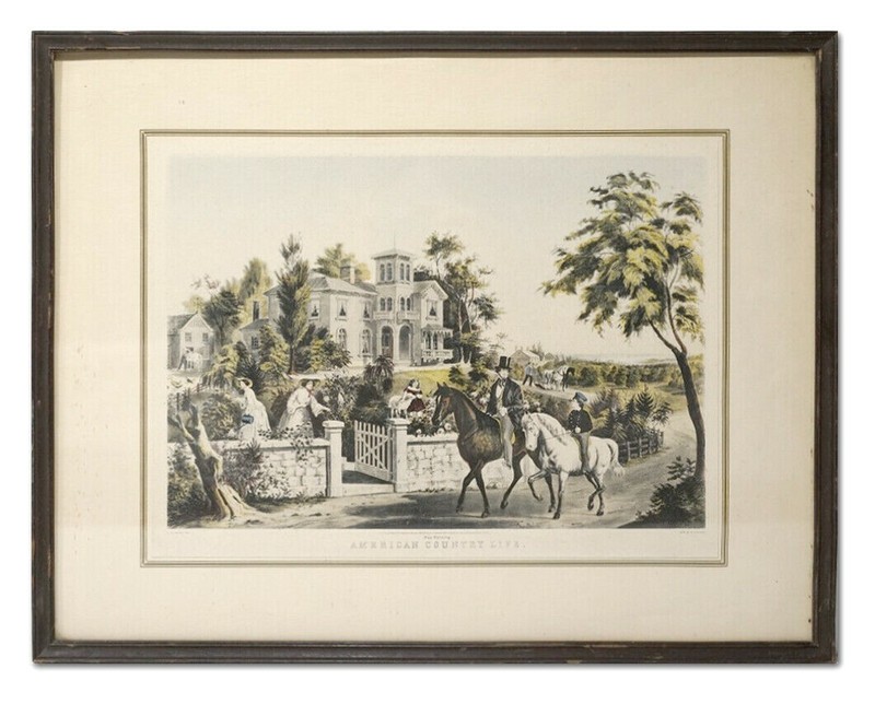 Vintage Victorian Antique Print – May Morning «American Country Life» Framed