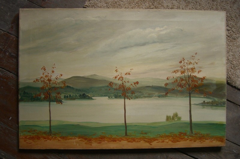 ::WALTER SCHEIWE *1892 - 1971 OIL PAINTING AUTUMN SHORE °DÜSSELDORF SCHOOL ANTIQUE gallery