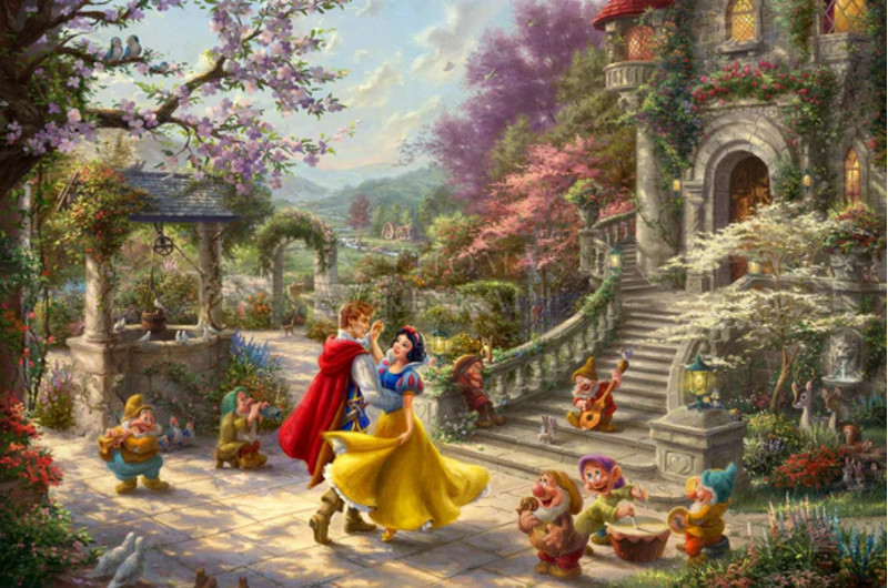 Thomas Kinkade ~ Snow White Dancing in the Sunlight G/P Oil on Canvas