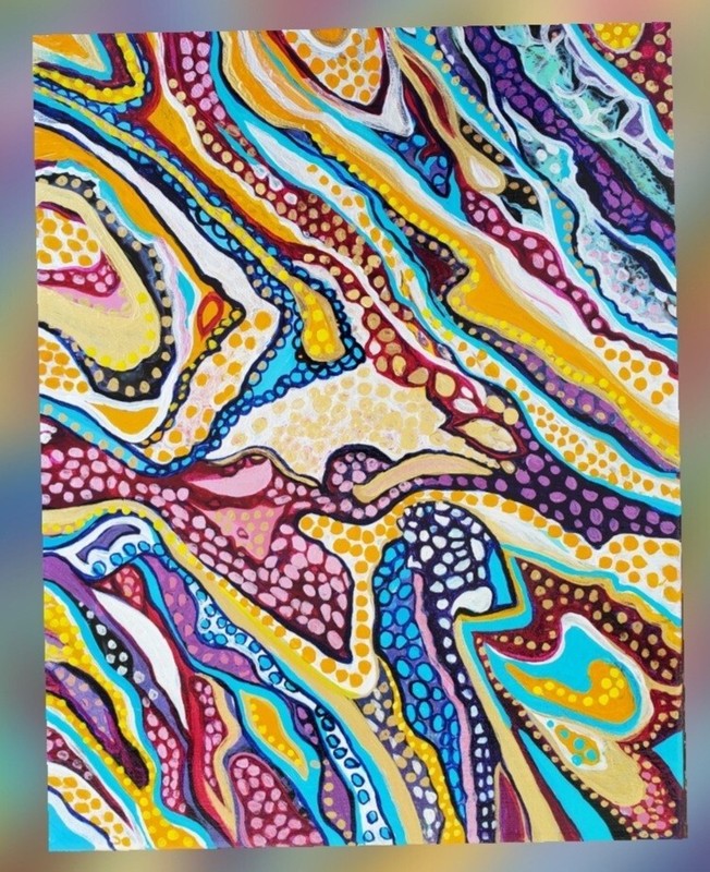 ORIGINAL ABSTRACT OIL Painting, 14×11 in, by Artist Shinegoldeart