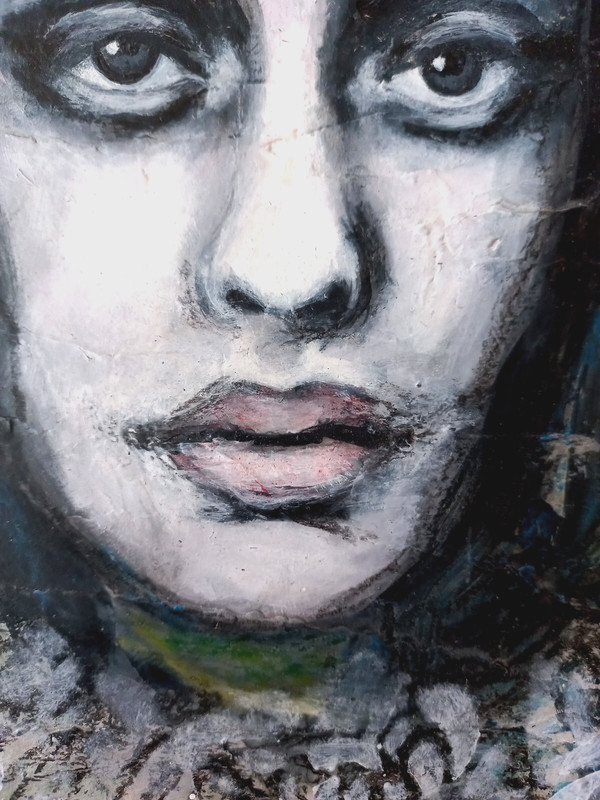 Woman Portrait Original Art Soft Neutral Tones Home Decor Acrylic Painting 11x11 gallery