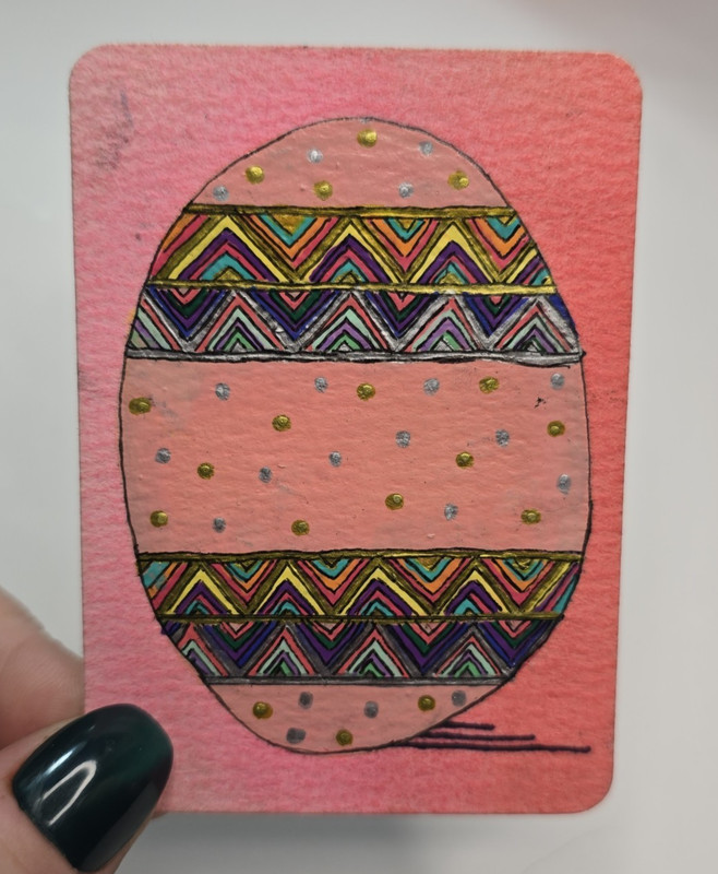 ACEO Original Painting, «Little», Easter Egg, 2/5, by Briana Mullins
