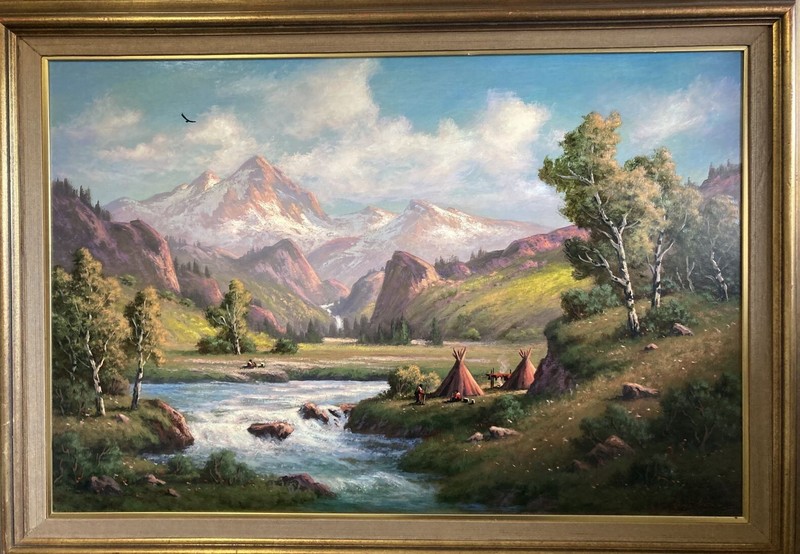 Heinie Hartwig Oil on Board 24×36 Big beautiful painting signed