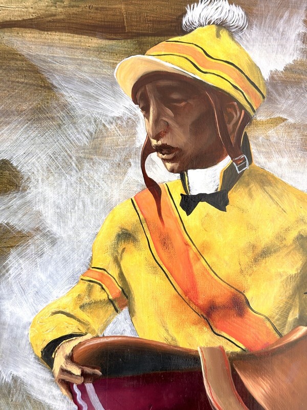 Frank Ashley oil painting Jockey Weighing In 1961 horse racing gallery